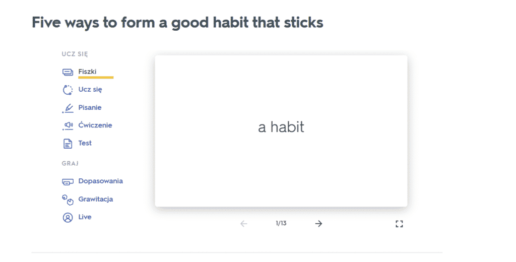 Quizlet – najlepsza aplikacja do nauki słówek - fiszki ze slowkami
